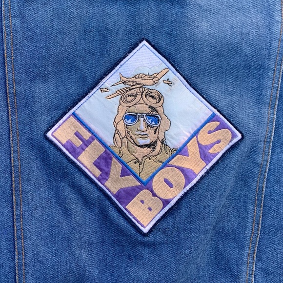 Vintage 80s jean jacket, used excellent condition, cool back embroidery - Picture 7 of 11
